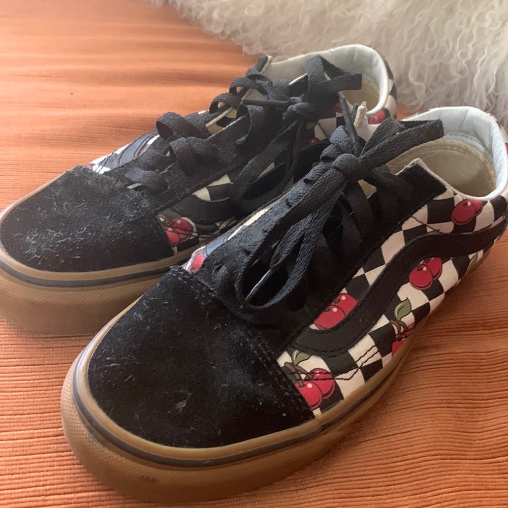 EUC Cherry Checker Vans
